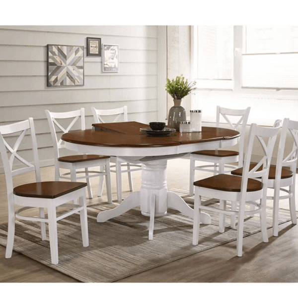 Coastal 5 Piece 42_ Round Extended Dining Suite