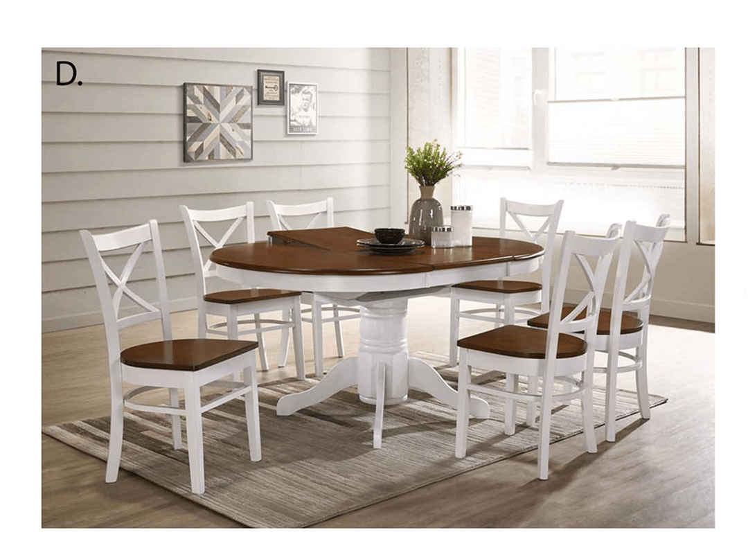 Coastal 5 Piece 42_ Round Extended Dining Suite