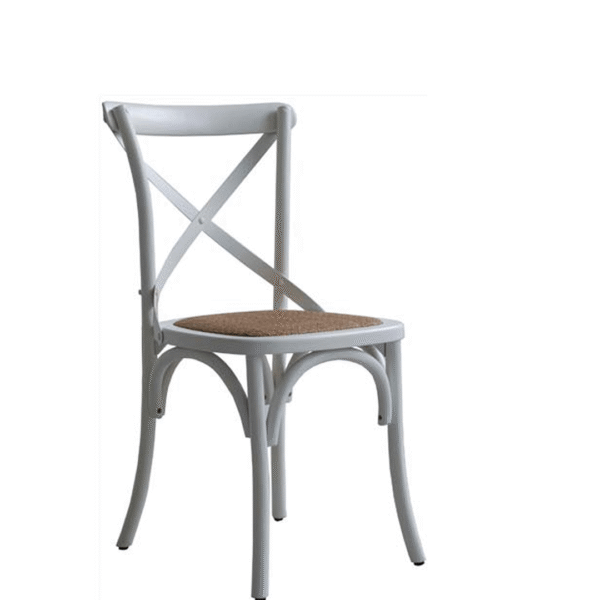 Louise dining chair white rattan seat 510w x 655d x 925h